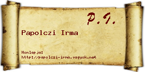 Papolczi Irma névjegykártya